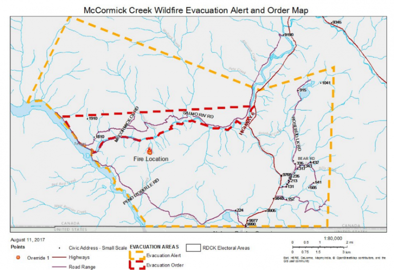 McCormick Creek fire: 2 homes ordered evacuated