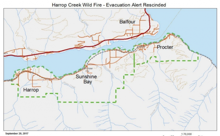 UPDATED: Evacuation alert for Harrop, Procter lifted