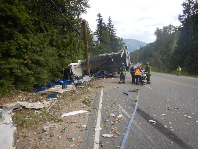 Milk truck tips over in early morning incident south of Nelson