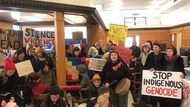 Nelson protesters occupy BMO in support of Wet’suwet’en Hereditary Chiefs