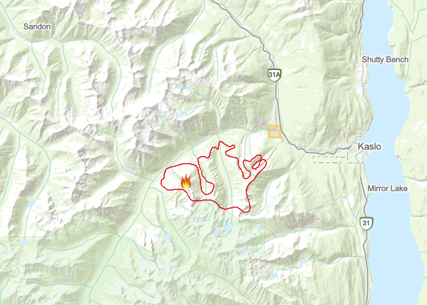 Kaslo-area fire shows little growth