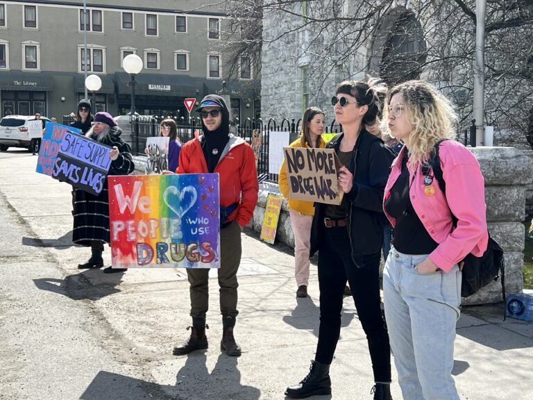 Nelson protest calls for government to regulate safe drug supply 