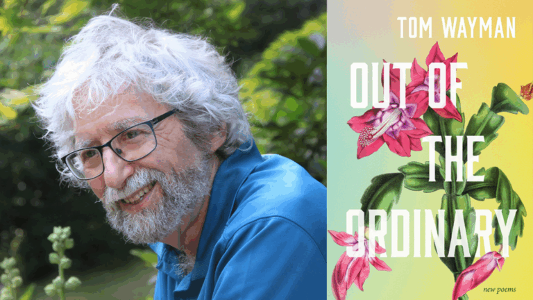 Photo of Tom Wayman and a cover of his new book.