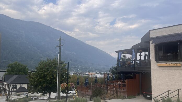 This is a photo of thick wildfire smoke observed from Nelson