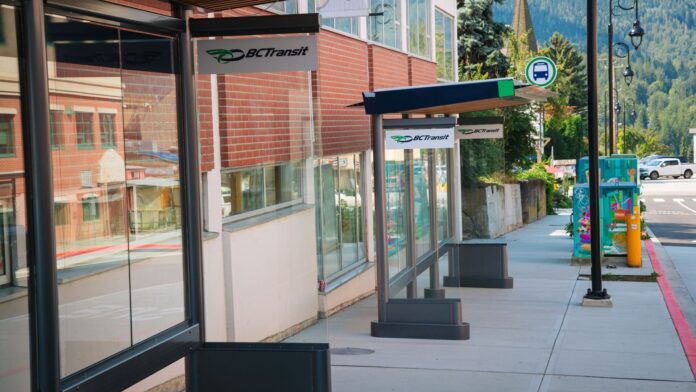This is a photo of bus shelters at Nelson's Victoria Street transit exchange