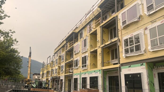 This is a photo of Nelson’s Waterview Retirement Resort being constructed on Vernon Street.