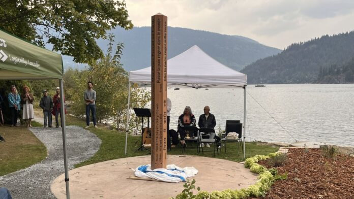 This is a photo of a peace pole in Nelson