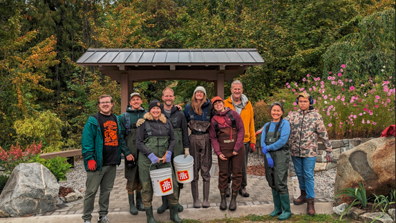This is a group photo of the Friends of Kootenay Lake Stewardship Society